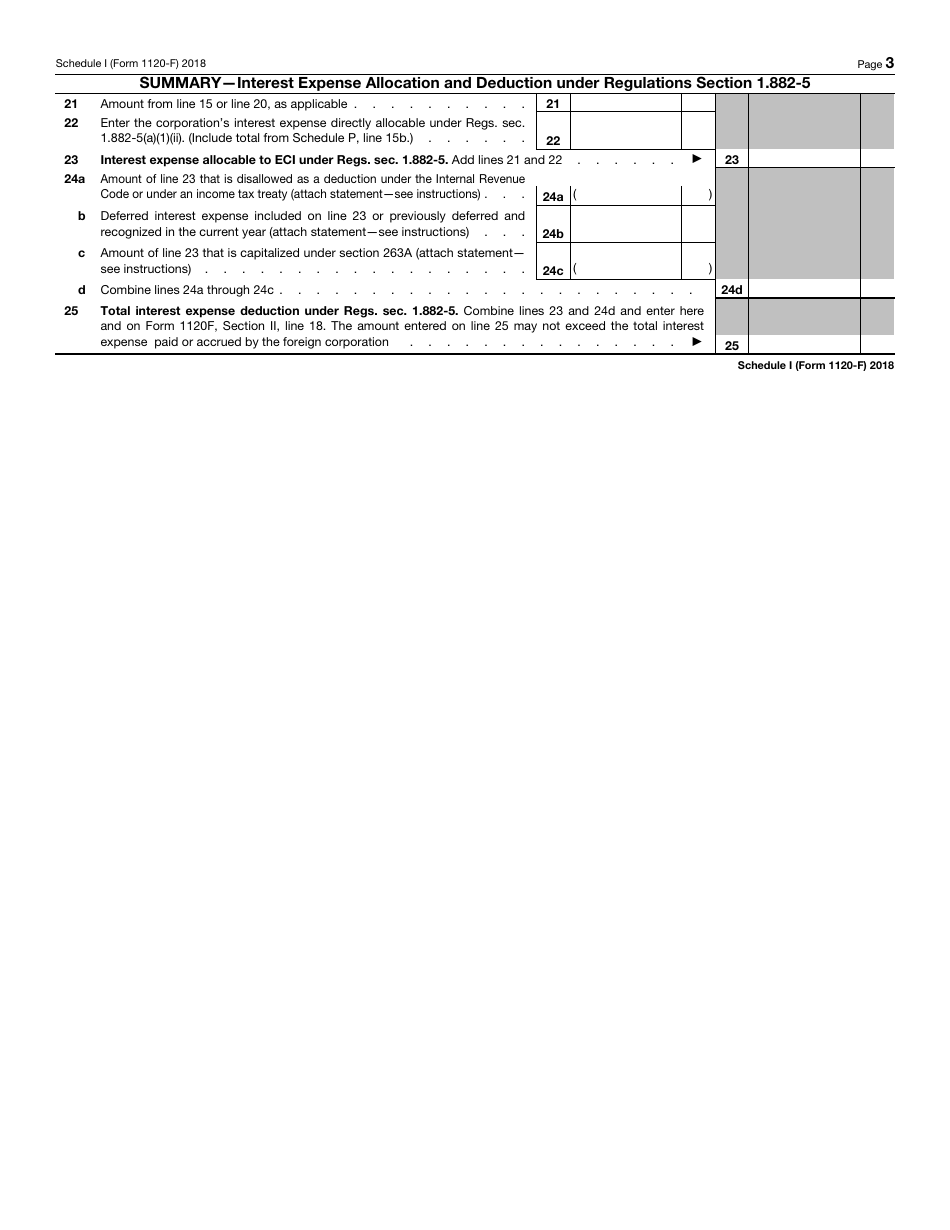 IRS Form 1120-F Schedule I Interest Expense Allocation Under Regulations Section 1.882-5, Page 3