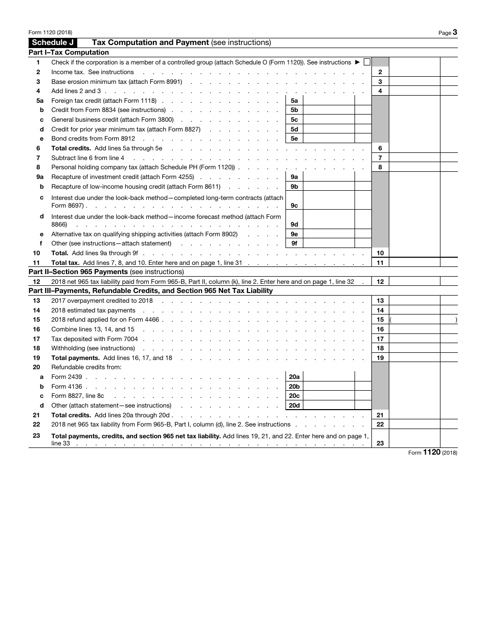 IRS Form 1120 U.S. Corporation Income Tax Return, Page 3