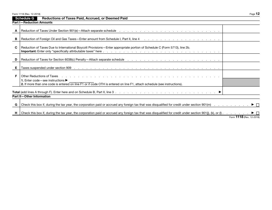 IRS Form 1118 Foreign Tax Credit - Corporations, Page 12