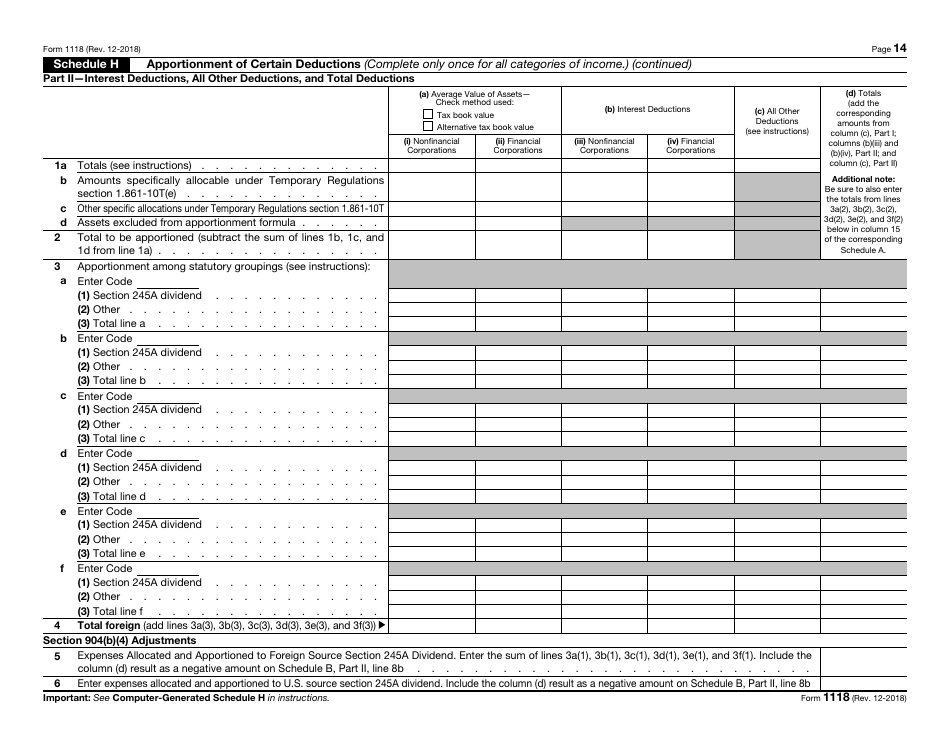 IRS Form 1118 Foreign Tax Credit - Corporations, Page 14