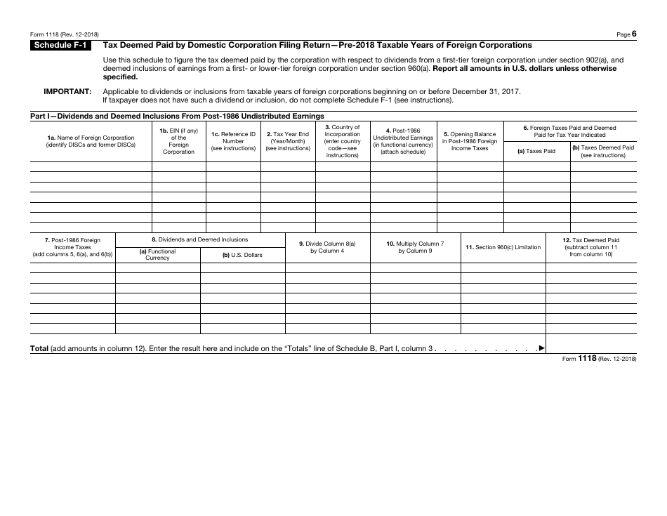 IRS Form 1118 Foreign Tax Credit - Corporations, Page 6