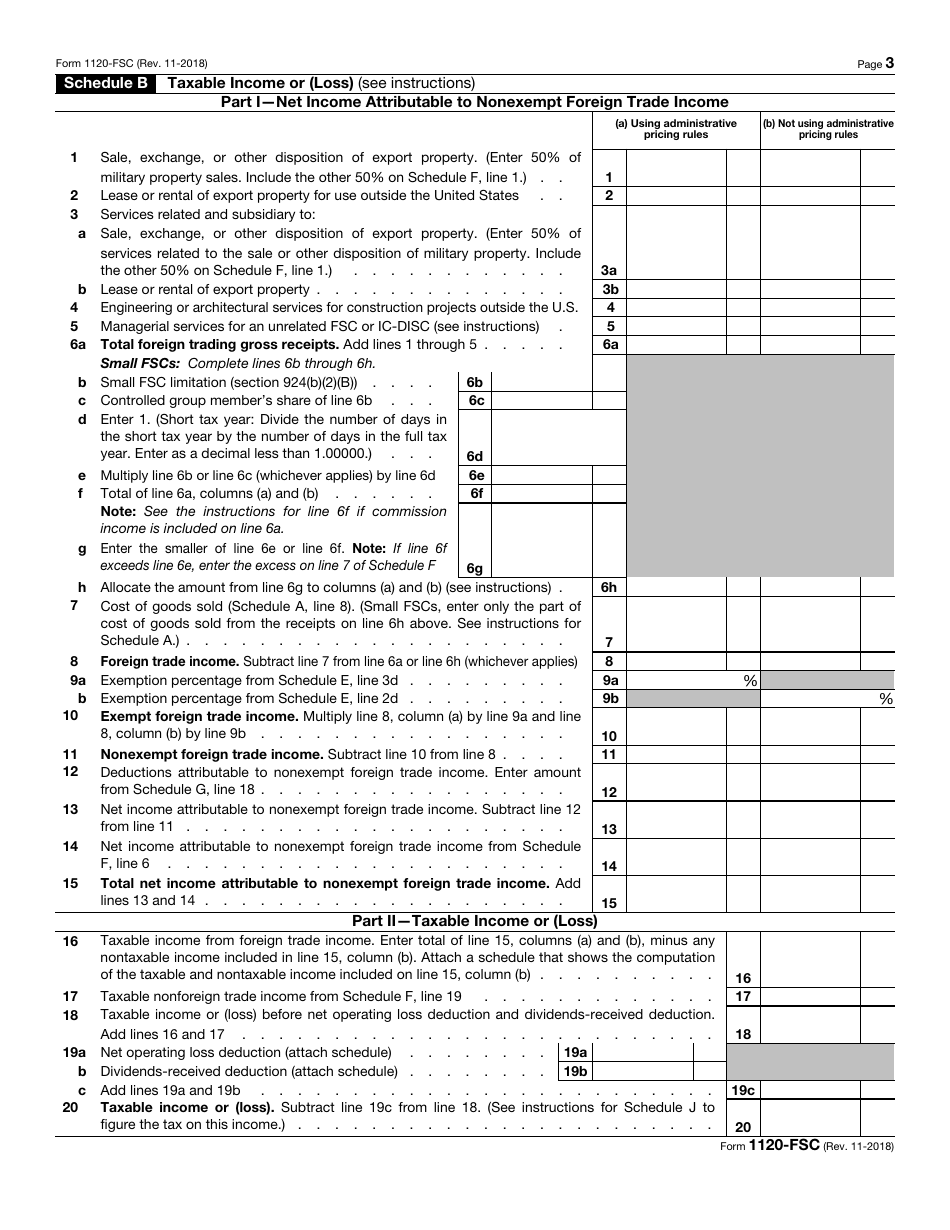 IRS Form 1120-FSC U.S. Income Tax Return of a Foreign Sales Corporation, Page 3