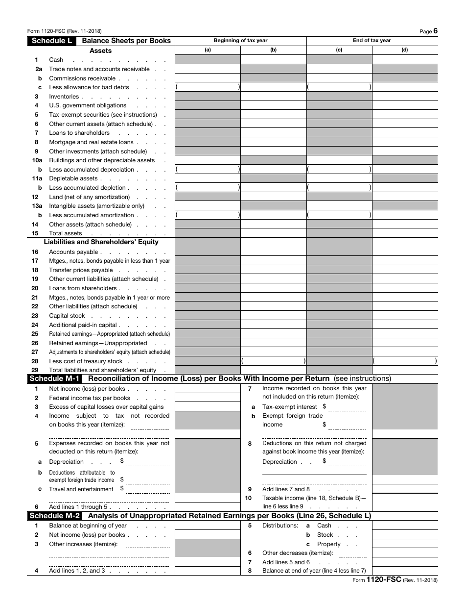 IRS Form 1120-FSC U.S. Income Tax Return of a Foreign Sales Corporation, Page 6