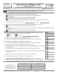 IRS Form 1120S Schedule M-3 &quot;Net Income (Loss) Reconciliation for S Corporations With Total Assets of $10 Million or More&quot;, 2018