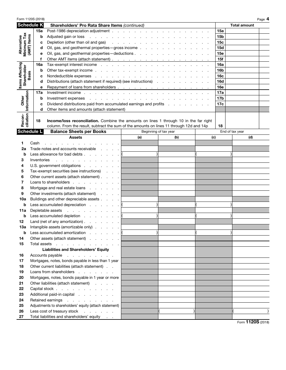 IRS Form 1120-S U.S. Income Tax Return for an S Corporation, Page 4