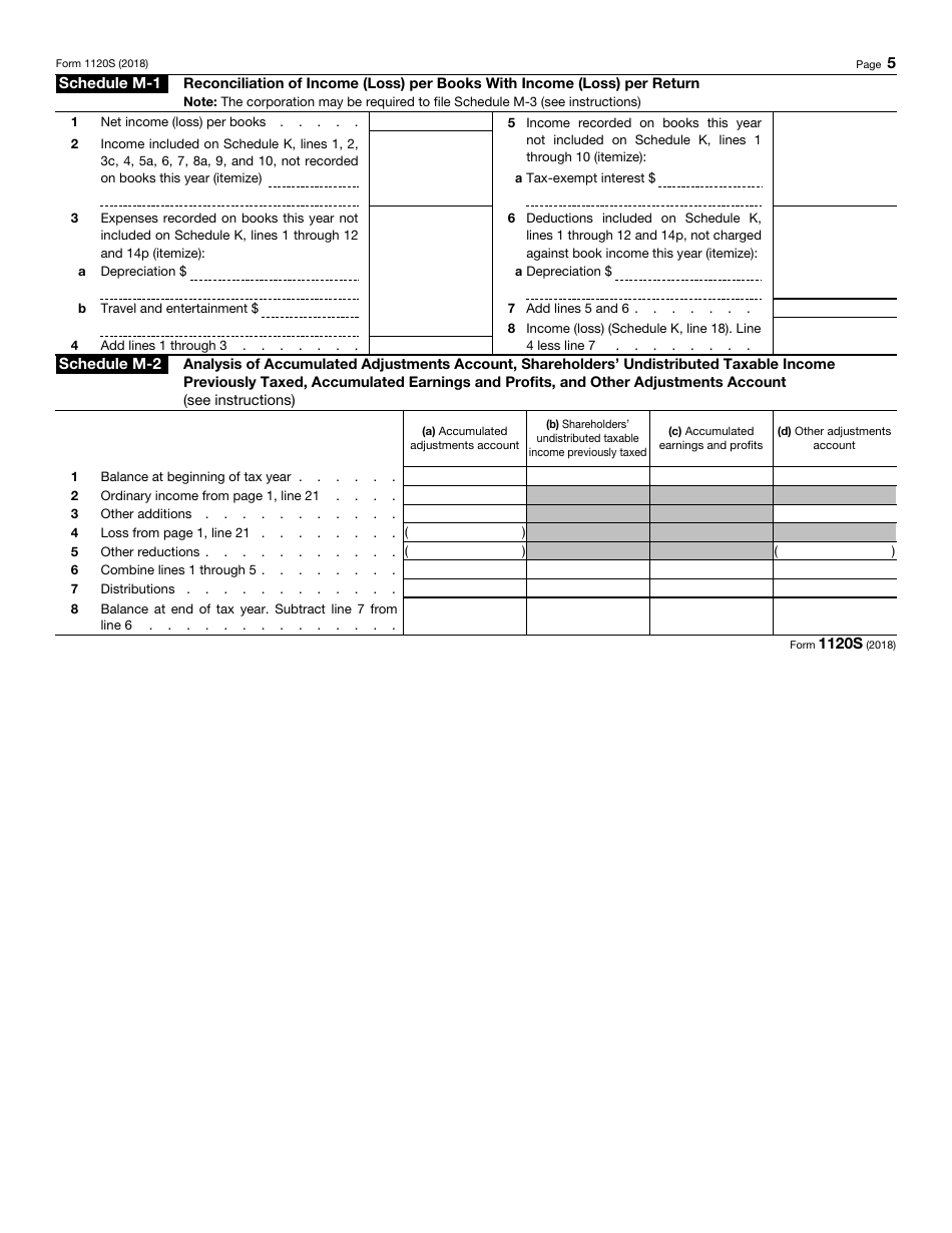 IRS Form 1120-S U.S. Income Tax Return for an S Corporation, Page 5