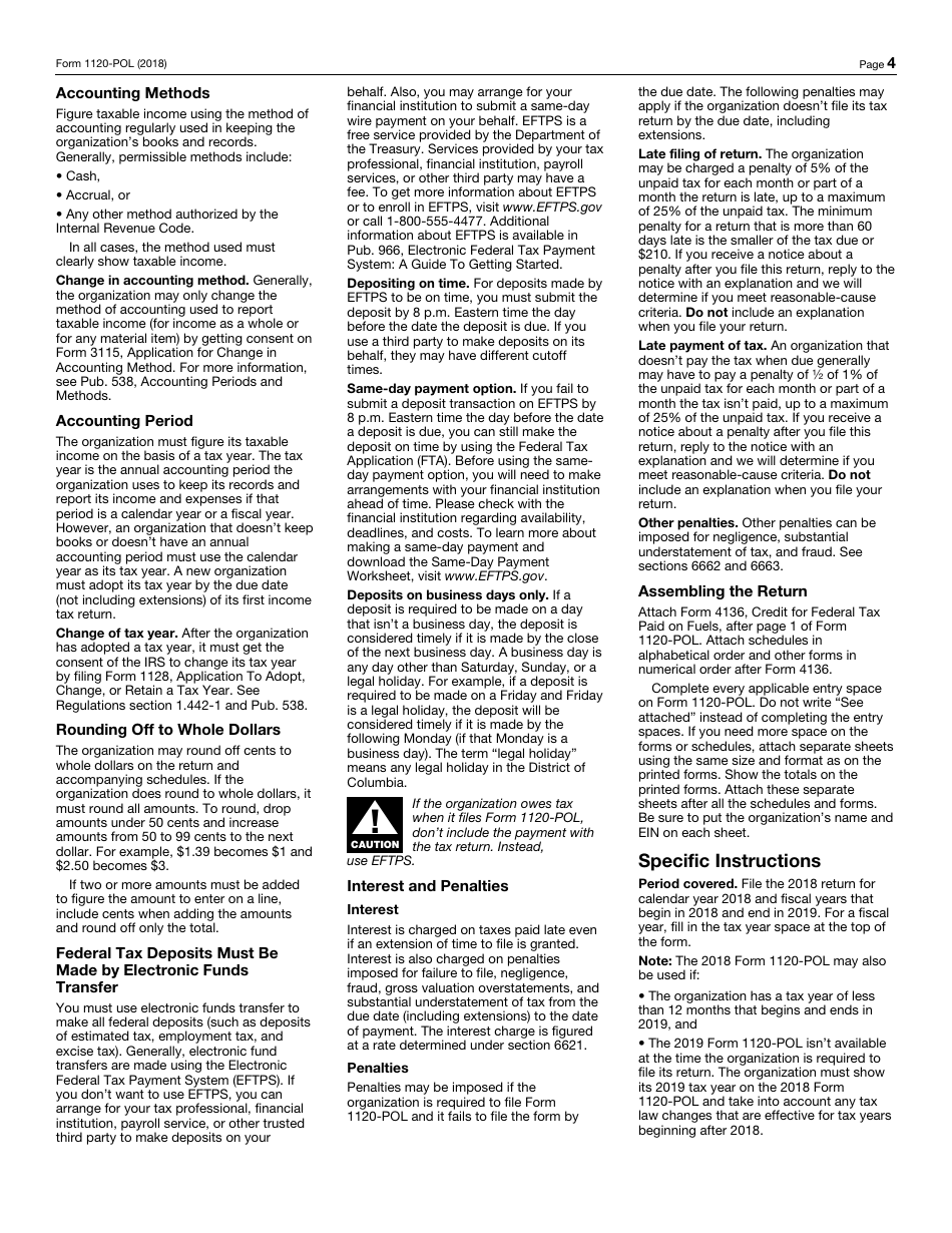 IRS Form 1120-POL U.S. Income Tax Return for Certain Political Organizations, Page 4