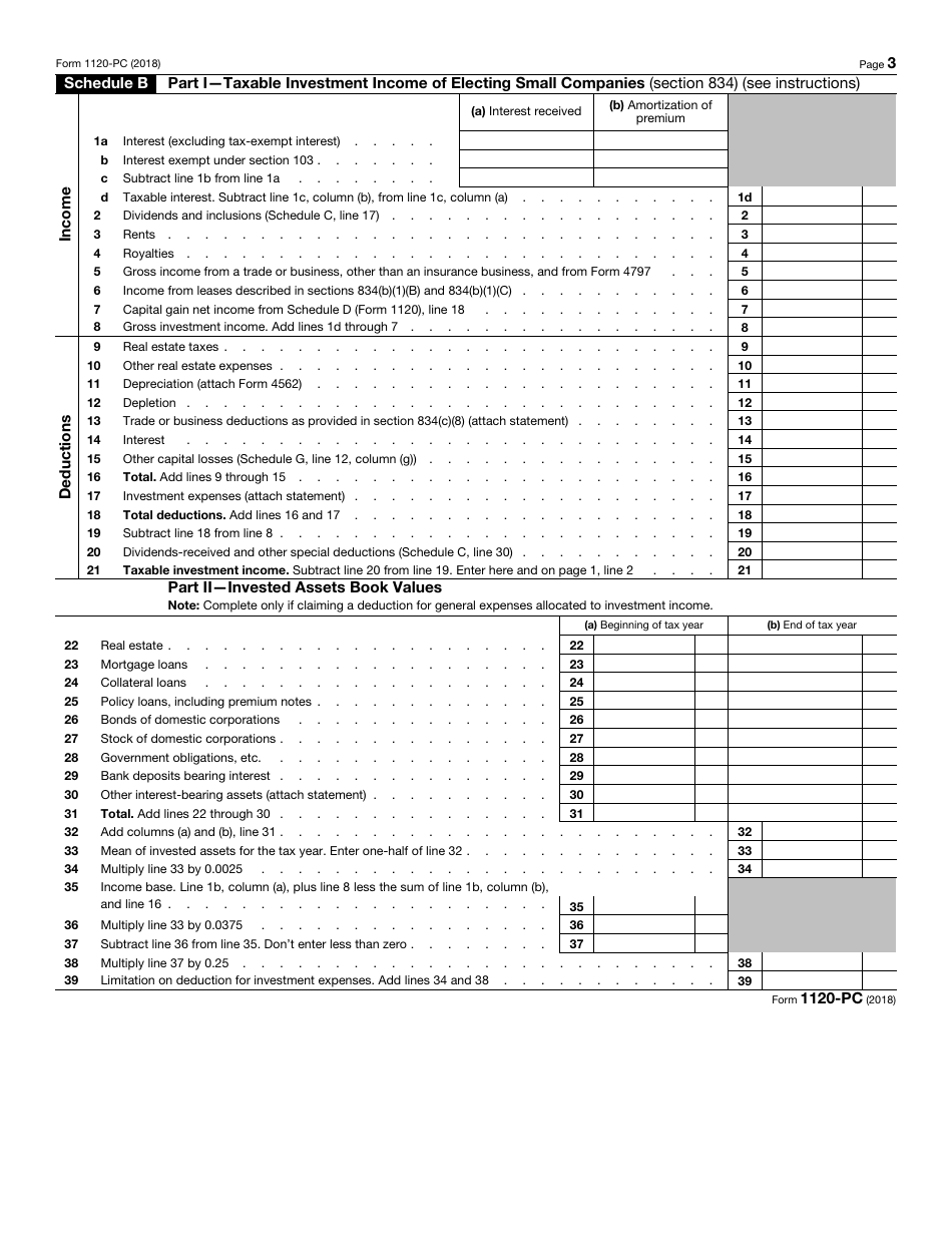 IRS Form 1120-PC U.S. Property and Casualty Insurance Company Income Tax Return, Page 3