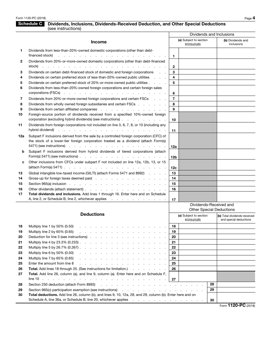IRS Form 1120-PC U.S. Property and Casualty Insurance Company Income Tax Return, Page 4
