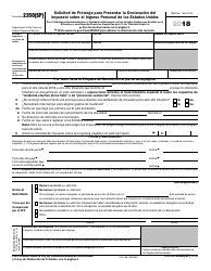 Document preview: IRS Formulario 2350(SP) Solicitud De Prorroga Para Presentar La Declaracion Del Impuesto Sobre El Ingreso Personal De Los Estados Unidos (Spanish)