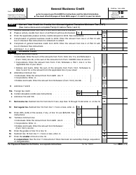 IRS Form 3800 General Business Credit