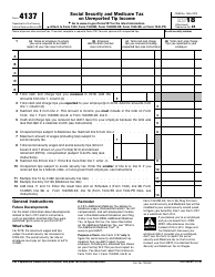 IRS Form 4137 Social Security and Medicare Tax on Unreported Tip Income