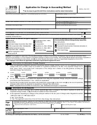 Document preview: IRS Form 3115 Application for Change in Accounting Method