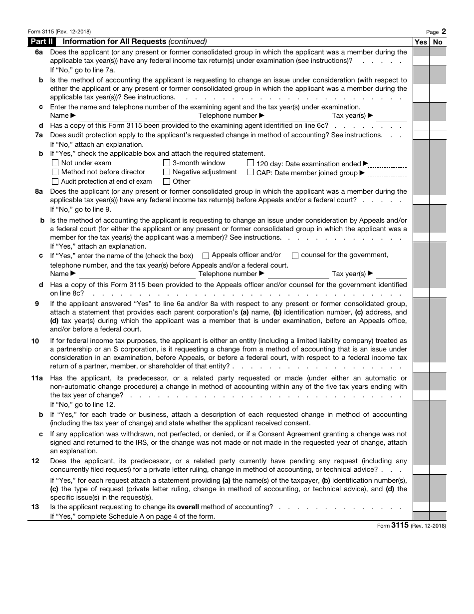 IRS Form 3115 - Fill Out, Sign Online and Download Fillable PDF ...