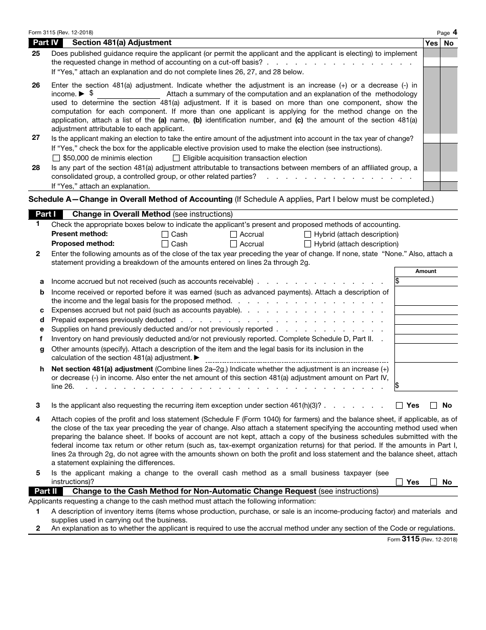 IRS Form 3115 - Fill Out, Sign Online and Download Fillable PDF ...