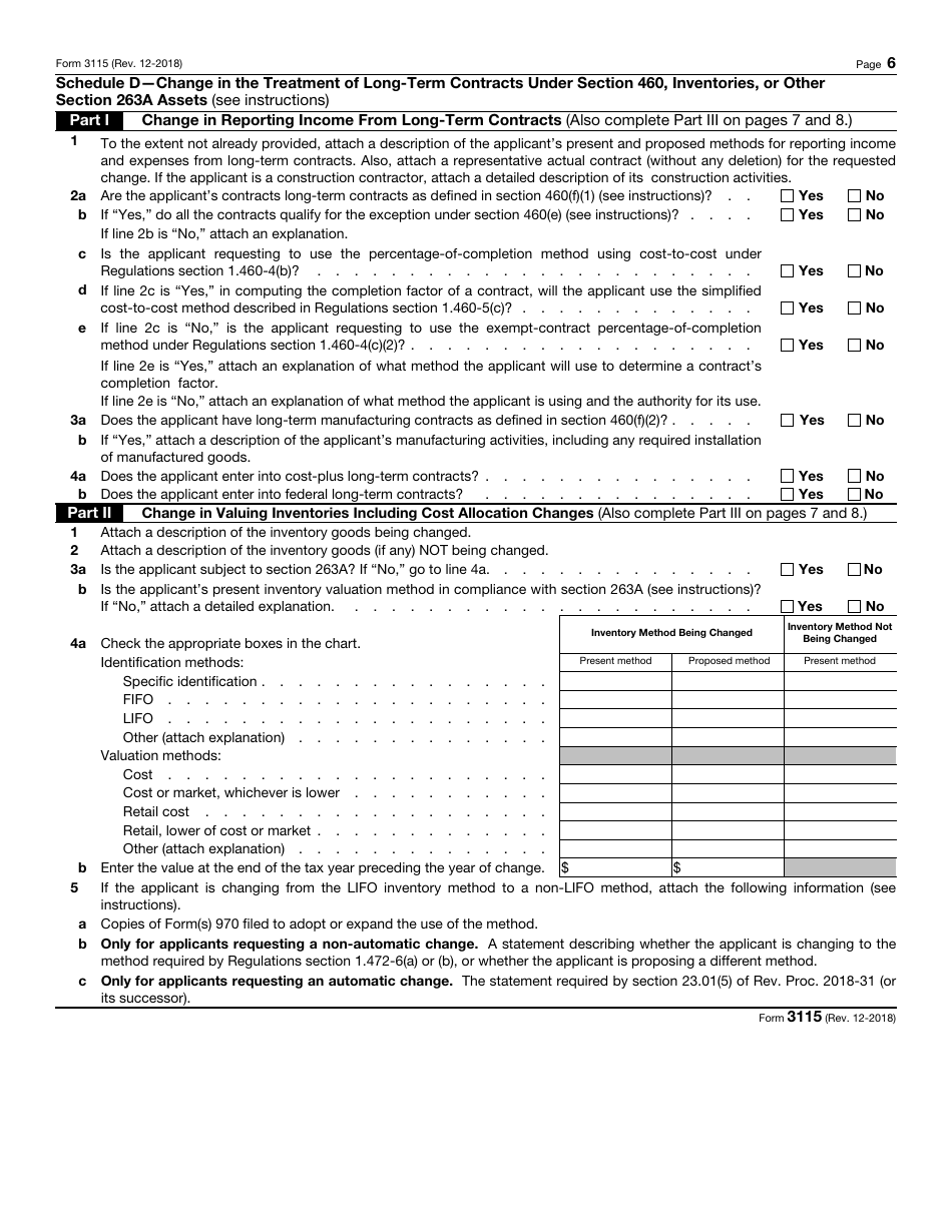 IRS Form 3115 - Fill Out, Sign Online and Download Fillable PDF ...