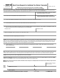 Document preview: IRS Form 4506T-EZ Short Form Request for Individual Tax Return Transcript