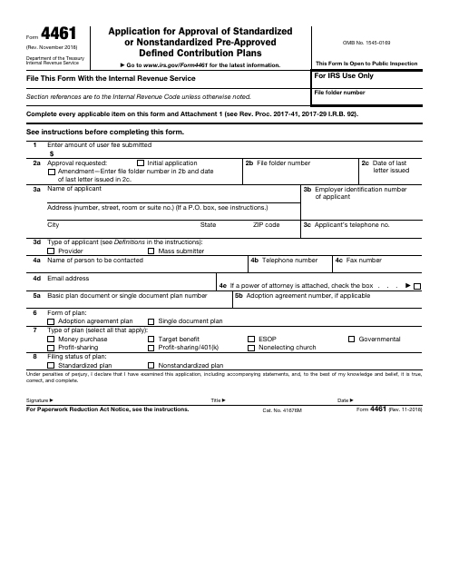 IRS Form 4461  Printable Pdf
