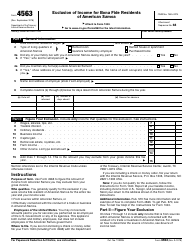 Document preview: IRS Form 4563 Exclusion of Income for Bona Fide Residents of American Samoa