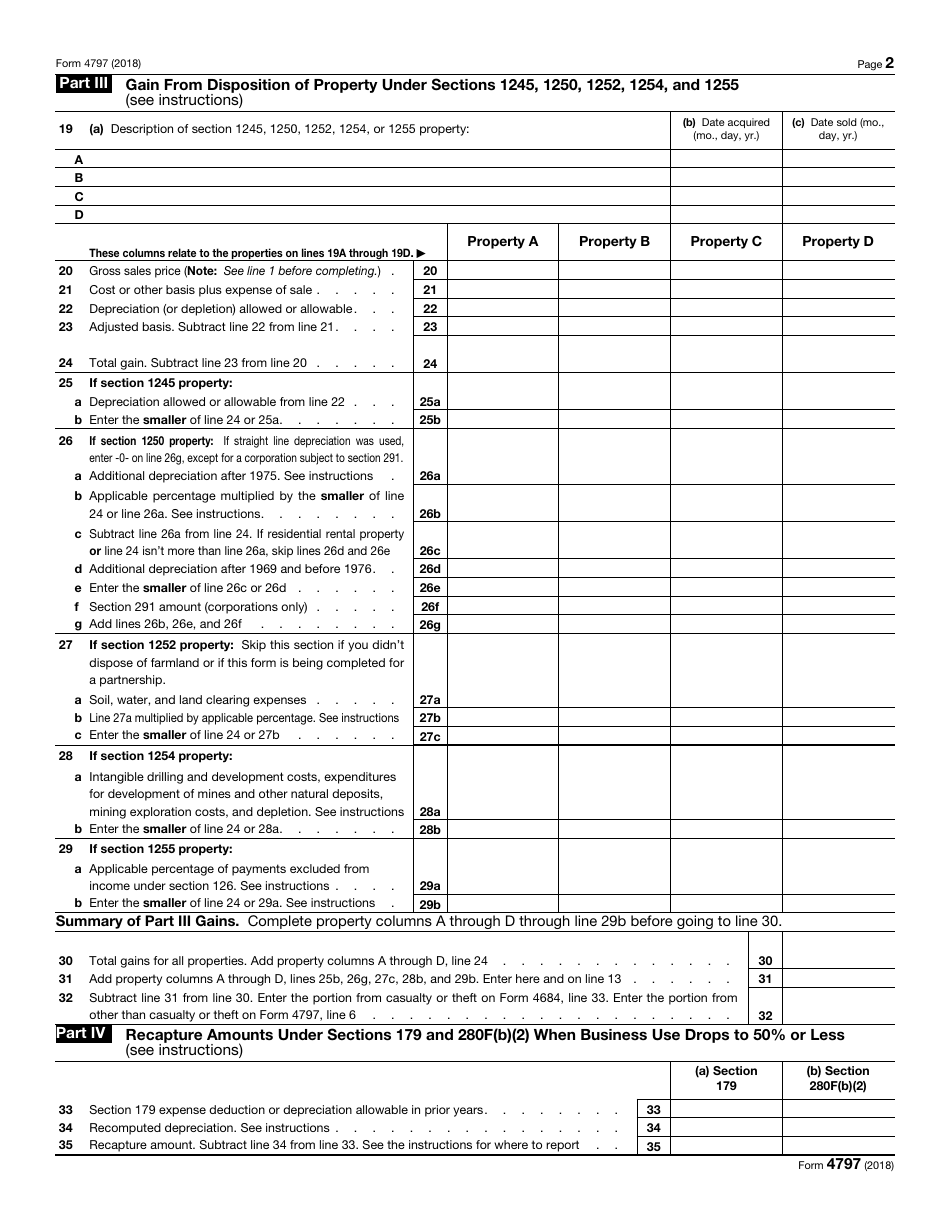 IRS Form 4797 Sales of Business Property, Page 2