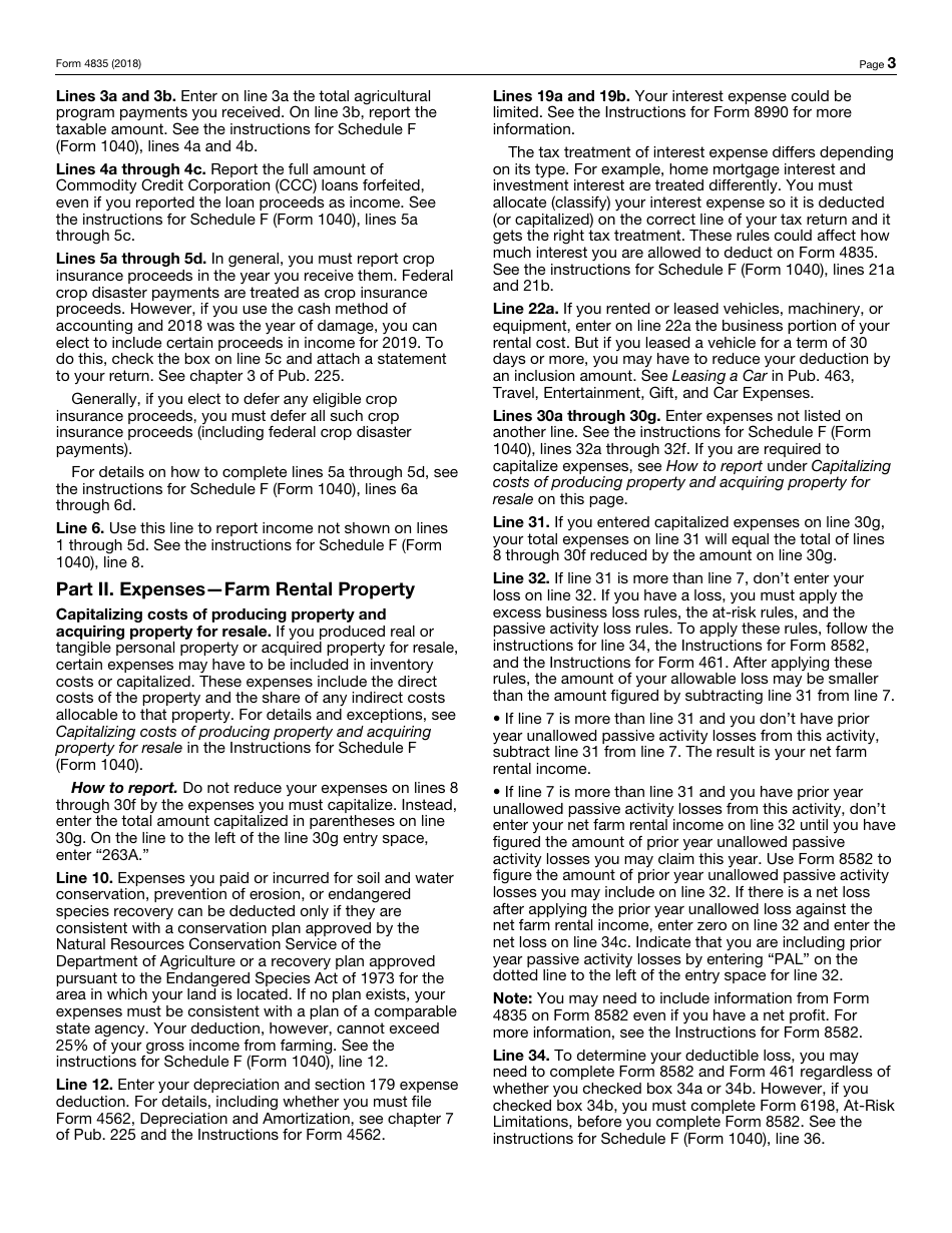 IRS Form 4835 Farm Rental Income and Expenses, Page 3
