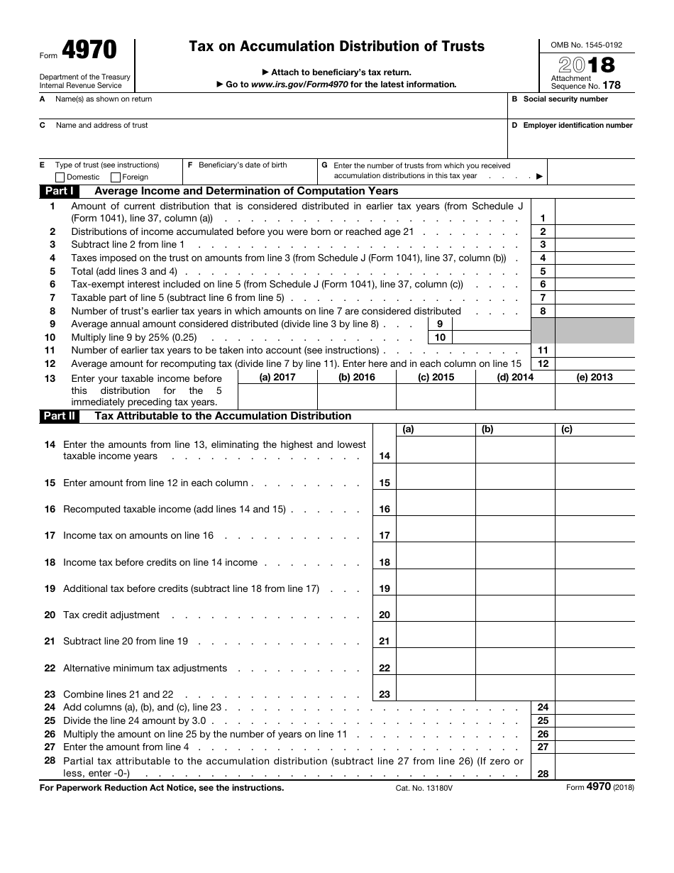 IRS Form 4970 - 2018 - Fill Out, Sign Online and Download Fillable PDF ...