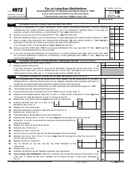 IRS Form 4972 Tax on Lump-Sum Distributions