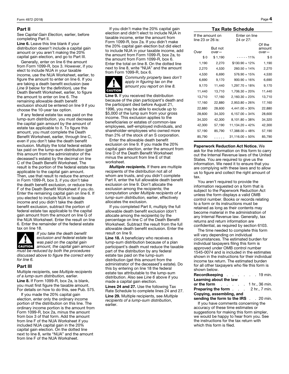 IRS Form 4972 Tax on Lump-Sum Distributions, Page 4