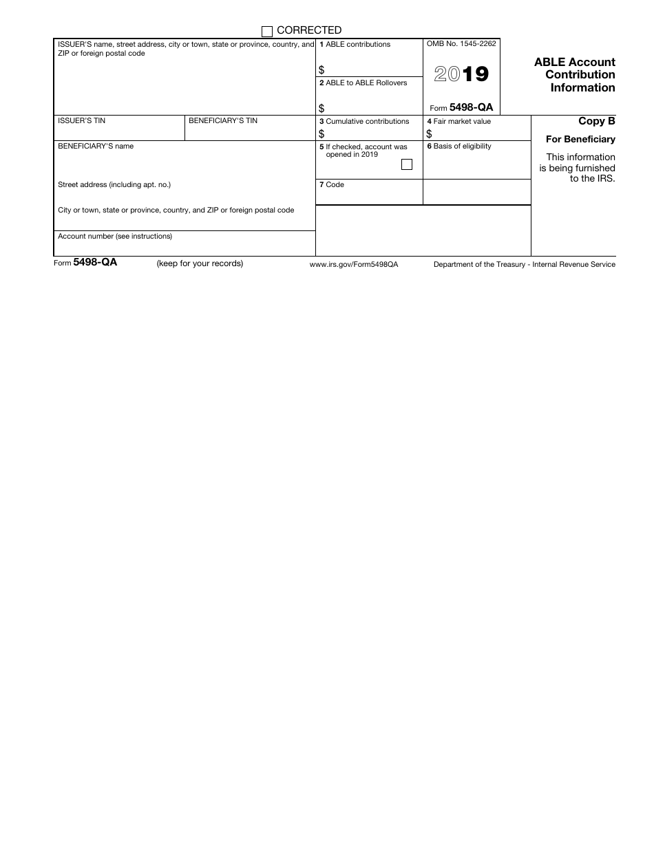 IRS Form 5498-QA - 2019 - Fill Out, Sign Online and Download Fillable ...