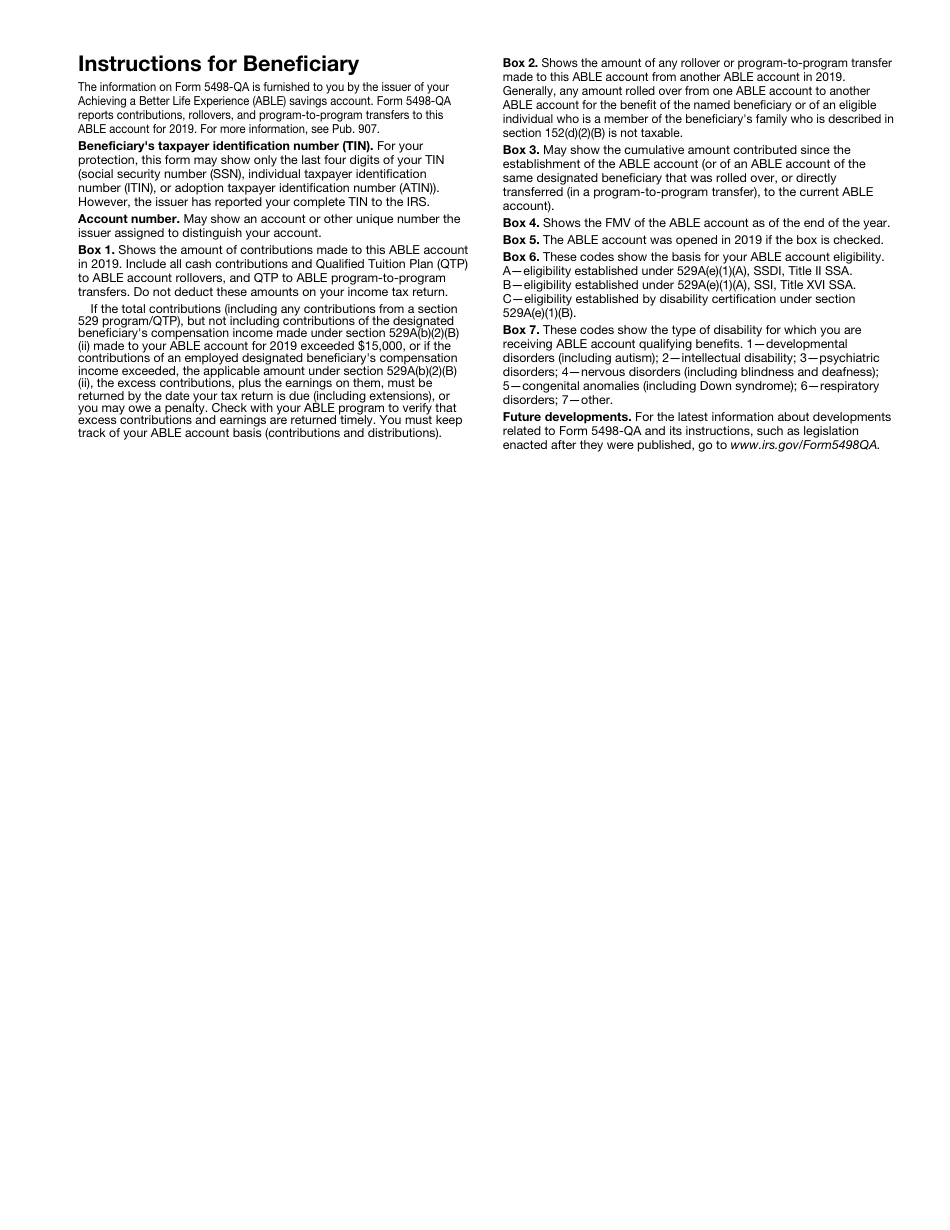 IRS Form 5498-QA Able Account Contribution Information, Page 3