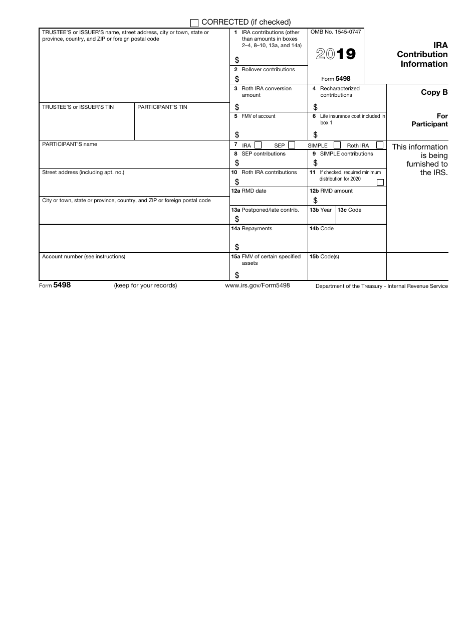 IRS Form 5498 - 2019 - Fill Out, Sign Online and Download Fillable PDF ...