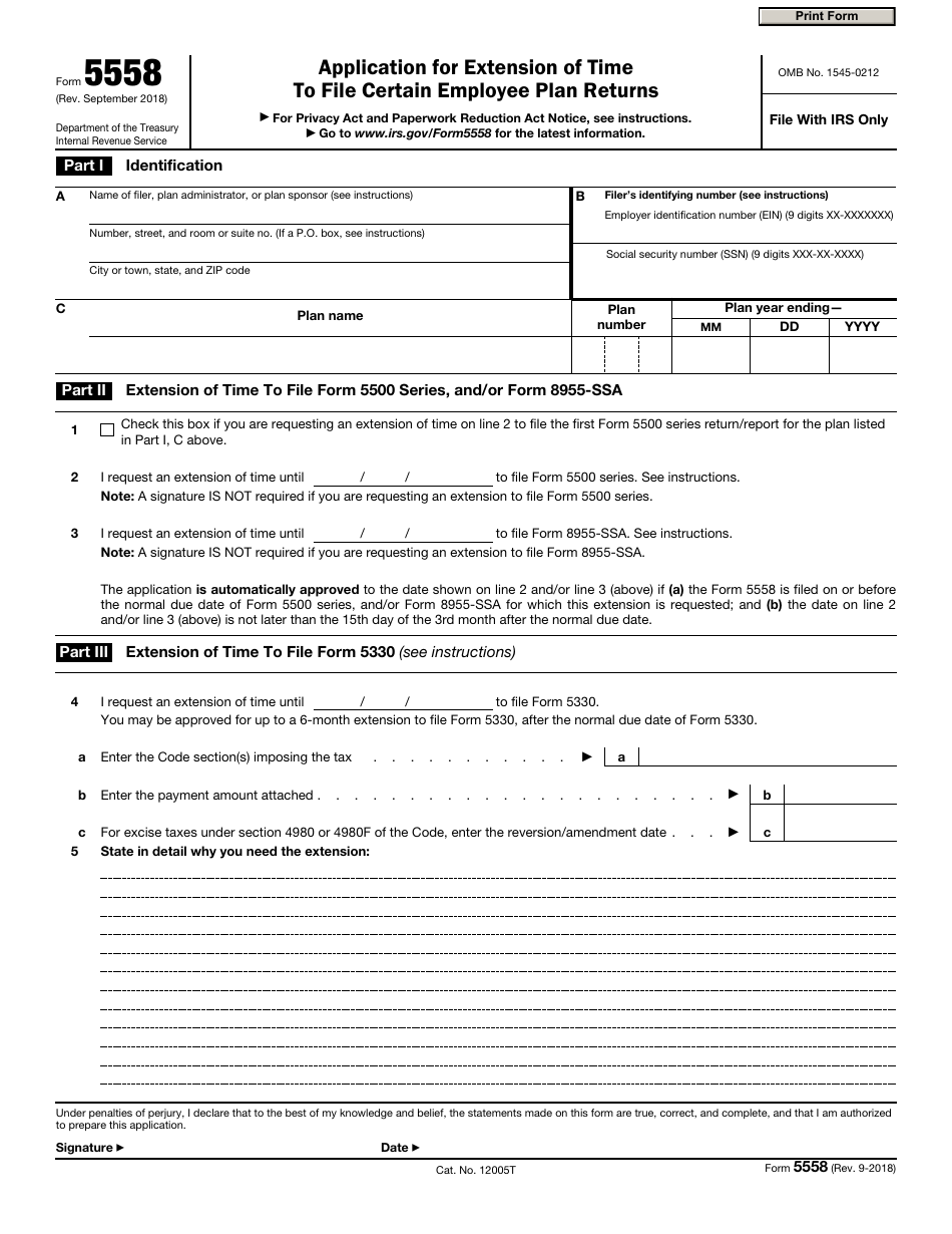 Tax Extension Form Printable