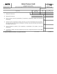 Document preview: IRS Form 6478 Biofuel Producer Credit