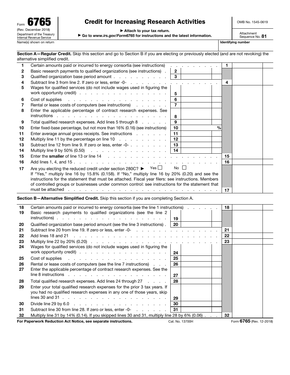 IRS Form 6765 - Fill Out, Sign Online and Download Fillable PDF ...