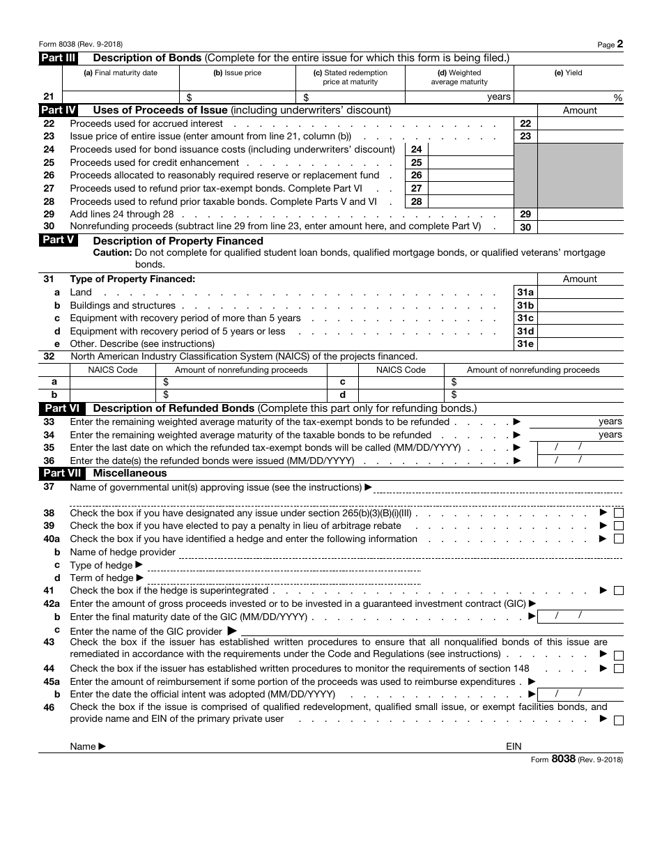 IRS Form 8038 - Fill Out, Sign Online and Download Fillable PDF ...