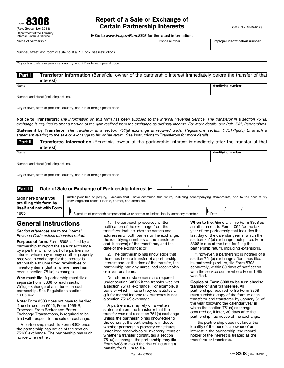 IRS Form 8308 Fill Out, Sign Online and Download Fillable PDF