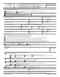 IRS Form 8498 Continuing Education Provider Application and Request for Provider Number