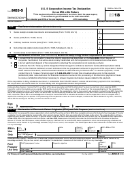 IRS Form 8453-S U.S. S Corporation Income Tax Declaration for an IRS E-File Return