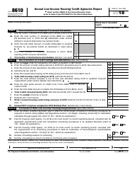 Document preview: IRS Form 8610 Annual Low-Income Housing Credit Agencies Report