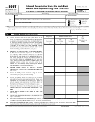 Document preview: IRS Form 8697 Interest Computation Under the Look-Back Method for Completed Long-Term Contracts