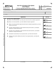 IRS Form 8717-A User Fee for Employee Plan Opinion Letter Request