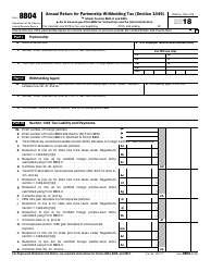 IRS Form 8804 Annual Return for Partnership Withholding Tax (Section 1446)