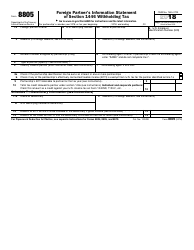 IRS Form 8805 Foreign Partner&#039;s Information Statement of Section 1446 Withholding Tax