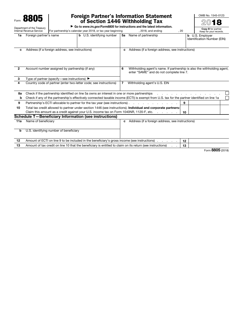 IRS Form 8805 Foreign Partners Information Statement of Section 1446 Withholding Tax, Page 2