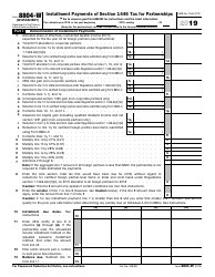 IRS Form 8804-W Installment Payments of Section 1446 Tax for Partnerships