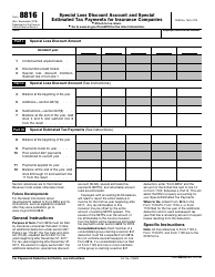 Document preview: IRS Form 8816 Special Loss Discount Account and Special Estimated Tax Payments for Insurance Companies