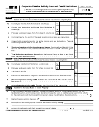 Document preview: IRS Form 8810 Corporate Passive Activity Loss and Credit Limitations