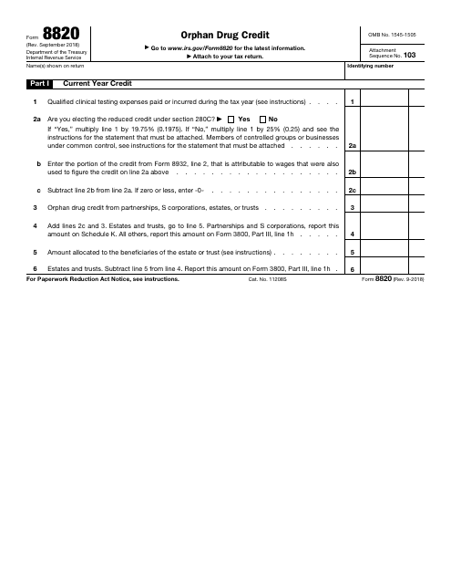 IRS Form 8820  Printable Pdf
