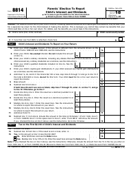 IRS Form 8814 Parents&#039; Election to Report Child&#039;s Interest and Dividends