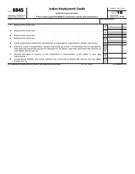 Document preview: IRS Form 8845 Indian Employment Credit